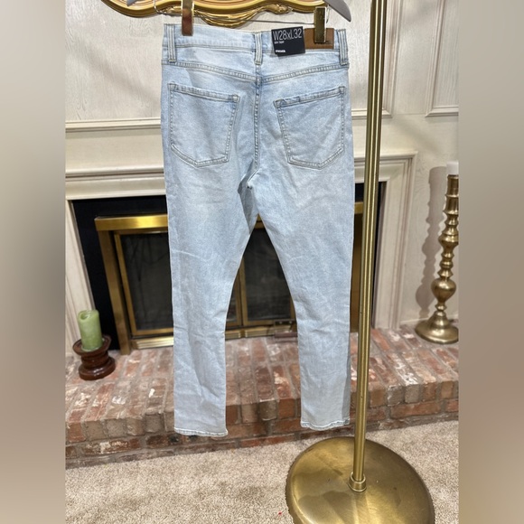 RSQ Mens Slim Taper Jeans 28x32 Light Wash Distressed Stretch Denim‎ - Picture 3 of 8